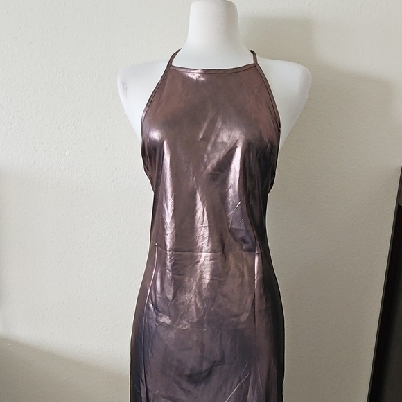 Free People Sunset Shimmer Bronze Backless Dress - Picture 4 of 12